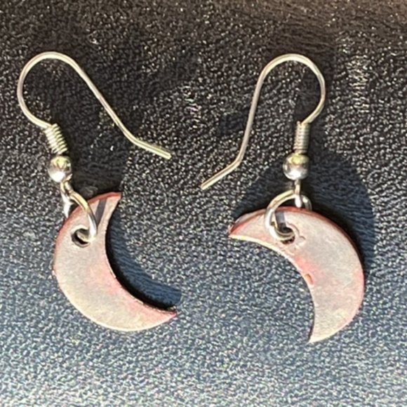 Half-moon Copper Earrings (pair) - Picture 2 of 2